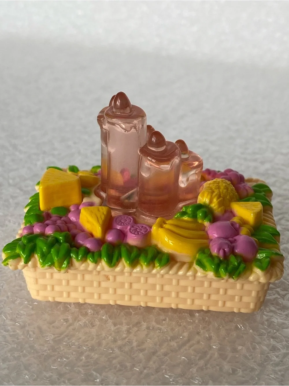 Vintage BARBIE Mattel 1999 Toy Light Up Candle Fruit Cake Centerpiece - Works